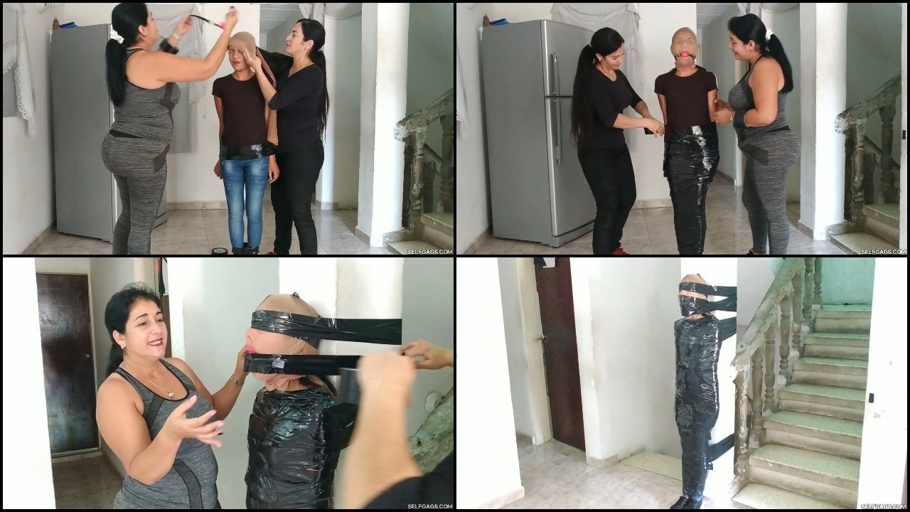 Sadistic Mummification Bondage For Tag-Teamed Latina Captive